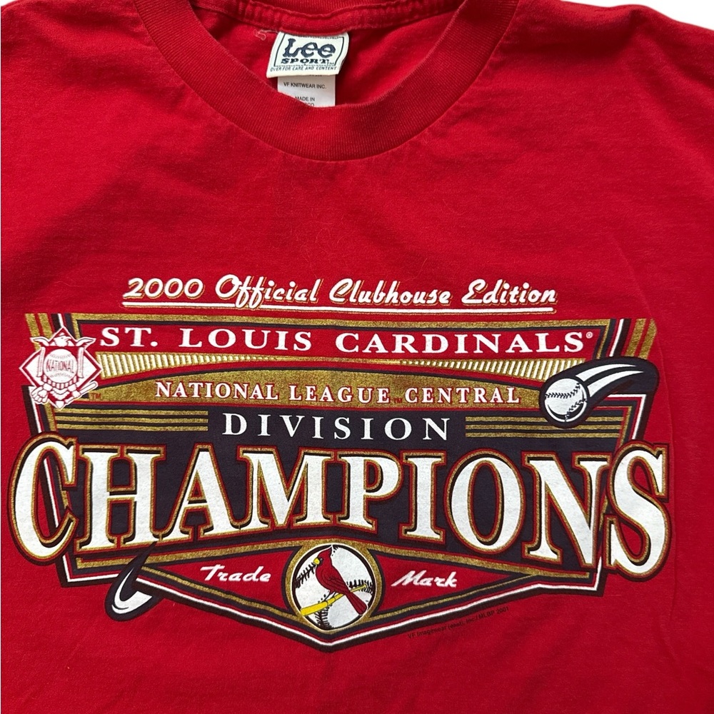 Vintage St Louis Cardinals Lee Sports‎ Men’s T-Shirt Sz XL Division Champs MLB